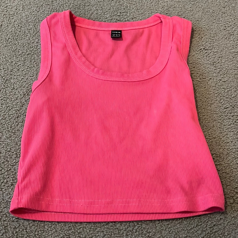 pink shein cropped tank top, size xs